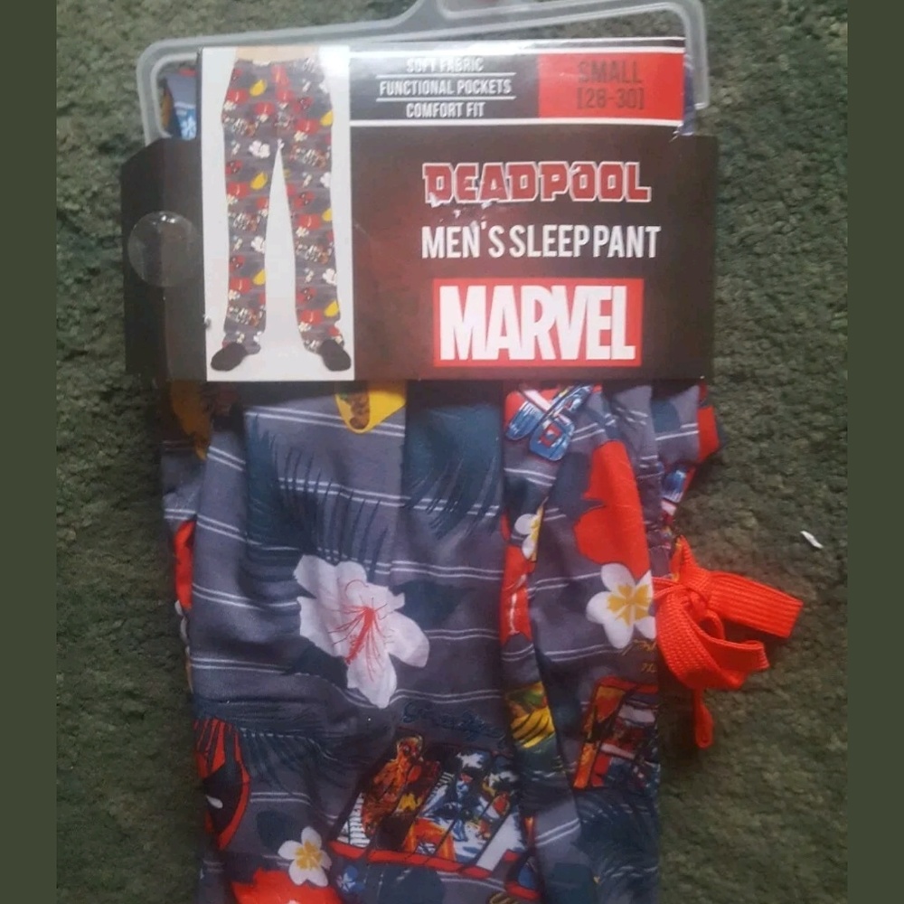 Bio world deadpool mens sleep pants size small
